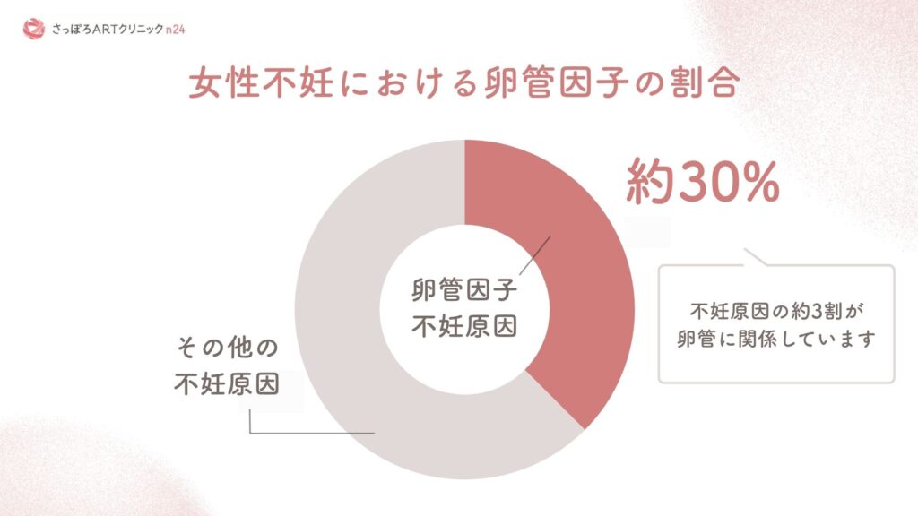 女性不妊における卵管因子の割合の図
