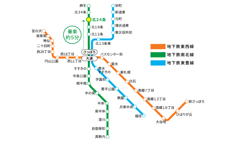 札幌市地下鉄路線図